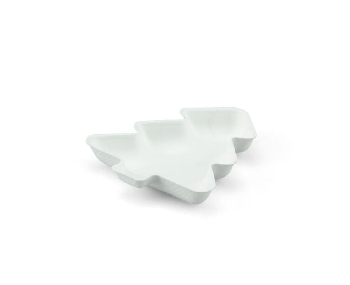 Bagastro Kerstboom Schaaltjes - Wit - 100 x 85 x 15 mm
