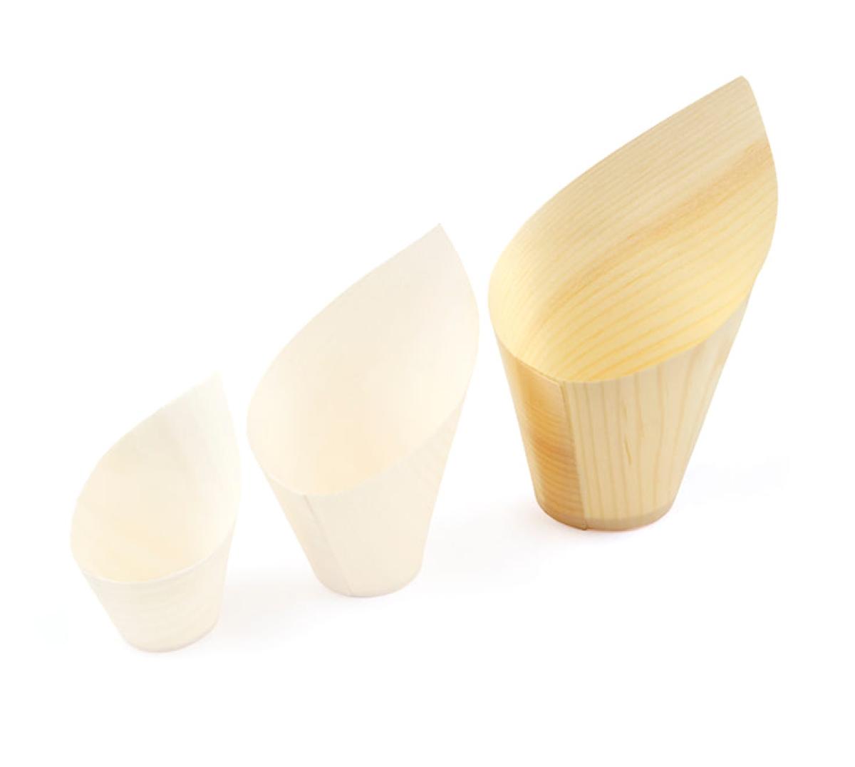 Bakje hout "oblique" 5cl (FSC®) – ø 32 x h75/35 mm
