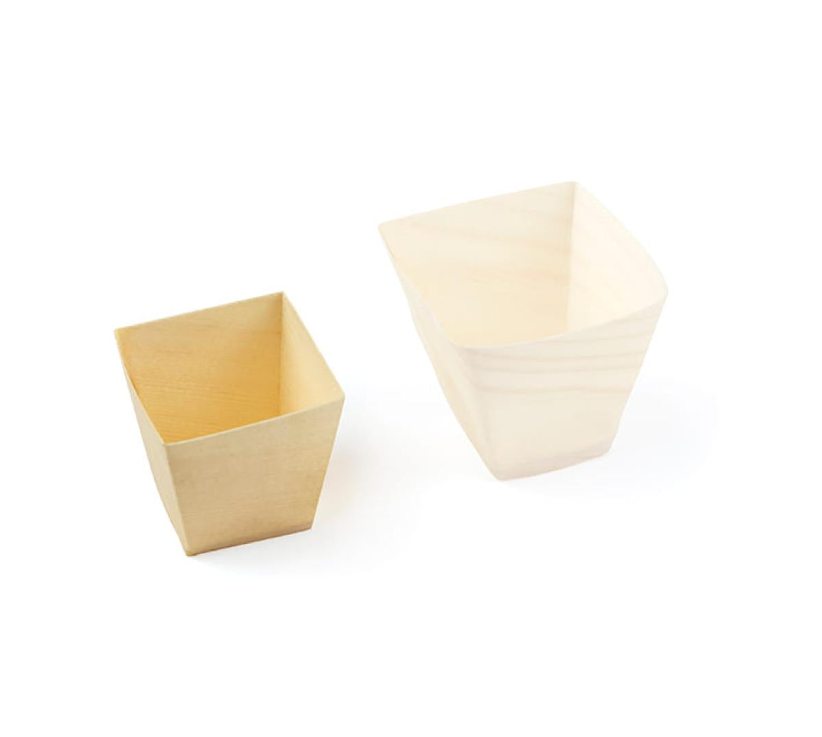 Bakje hout conisch 6cl (FSC®) – 45 x 45 x h45 mm