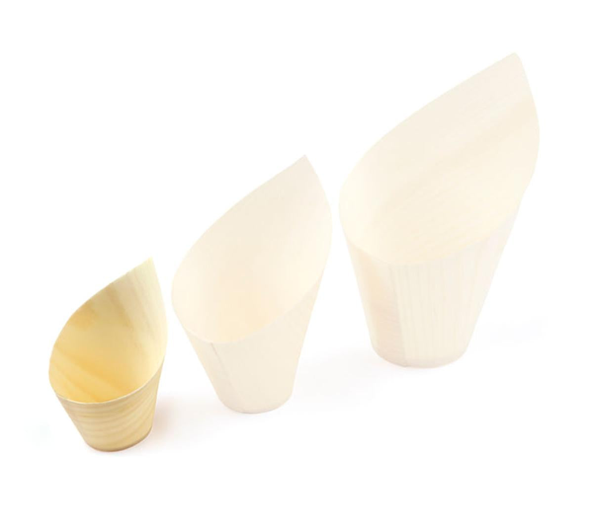 Bakje hout "oblique" 5cl (FSC®) – ø 32 x h75/35 mm