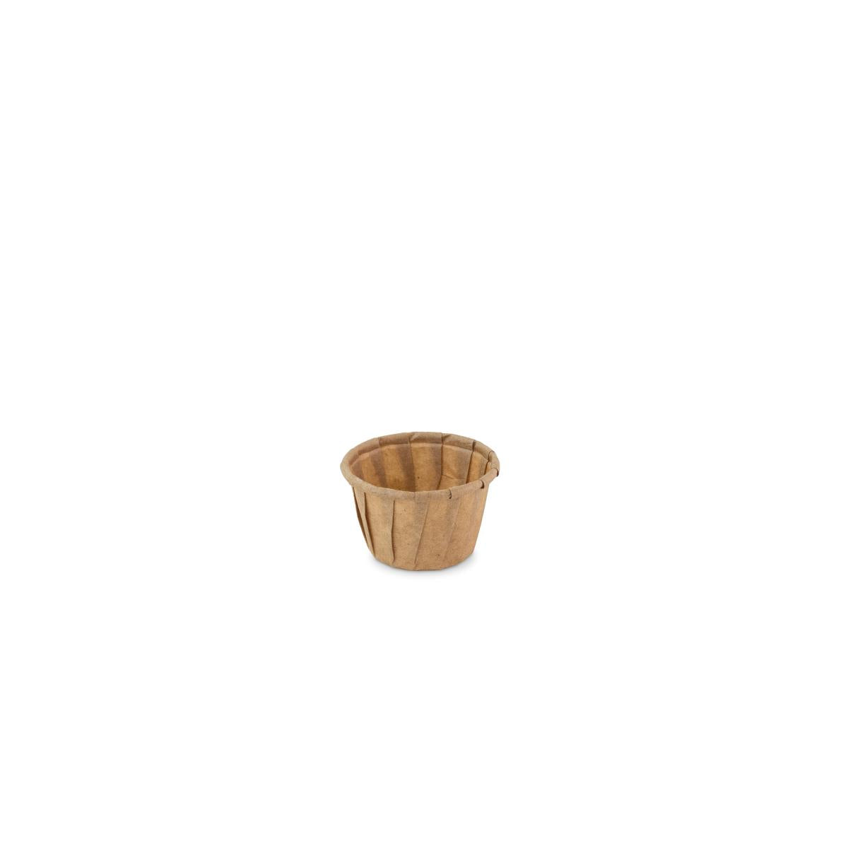 Bakje papier (FSC®) rond bruin 0.5oz / 15ml – ø 35,5 x h21mm