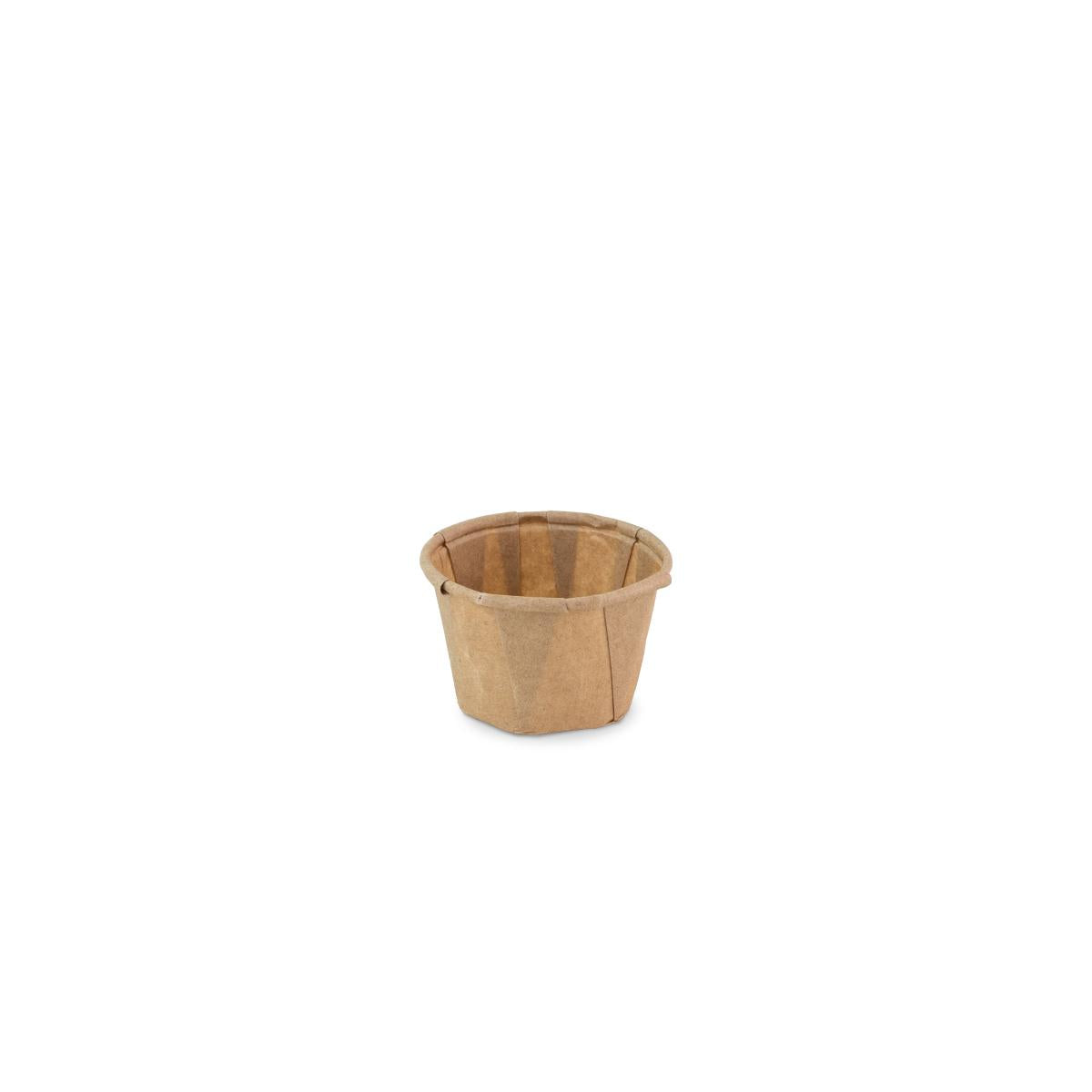 Bakje papier (FSC®) rond bruin 1.0oz / 30ml – ø 44 x h27mm