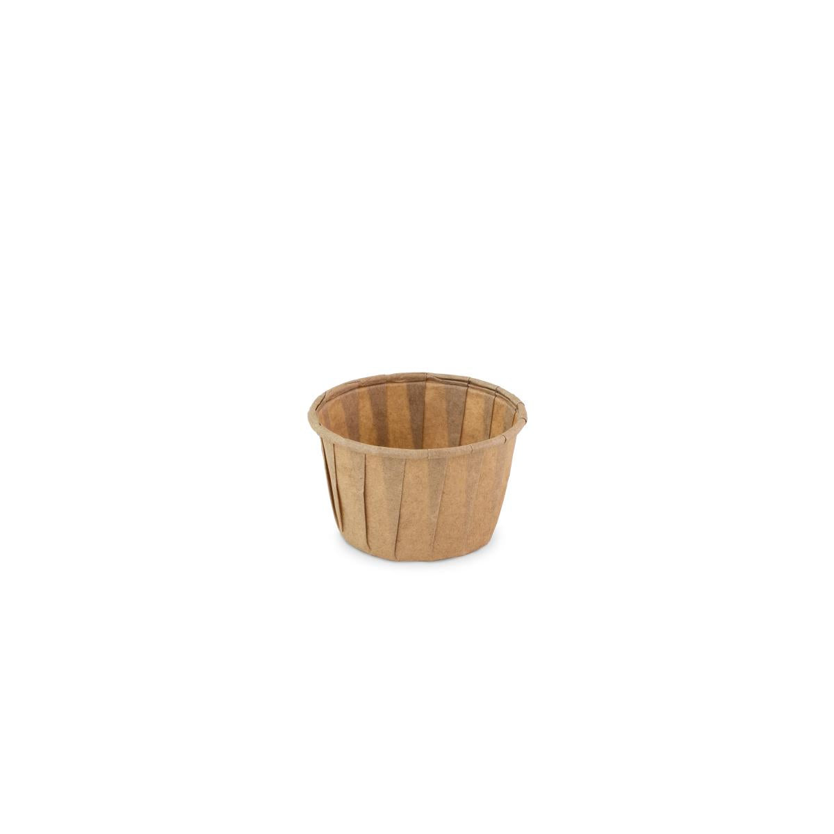 Bakje papier (FSC®) rond bruin 1.25oz / 37ml – ø 50 x h31mm