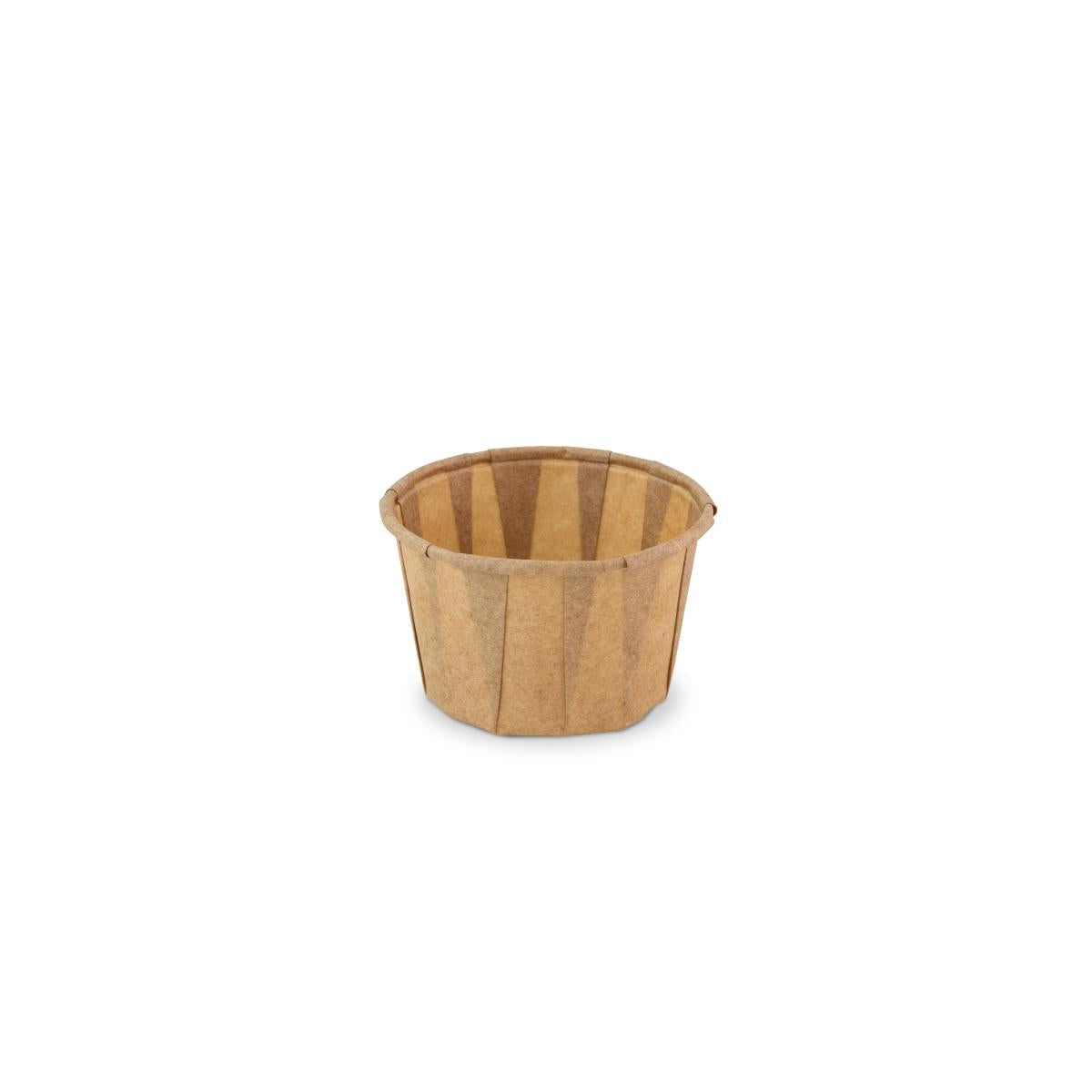 Bakje papier (FSC®) rond bruin 2.0oz / 60ml – ø 58 x h36mm