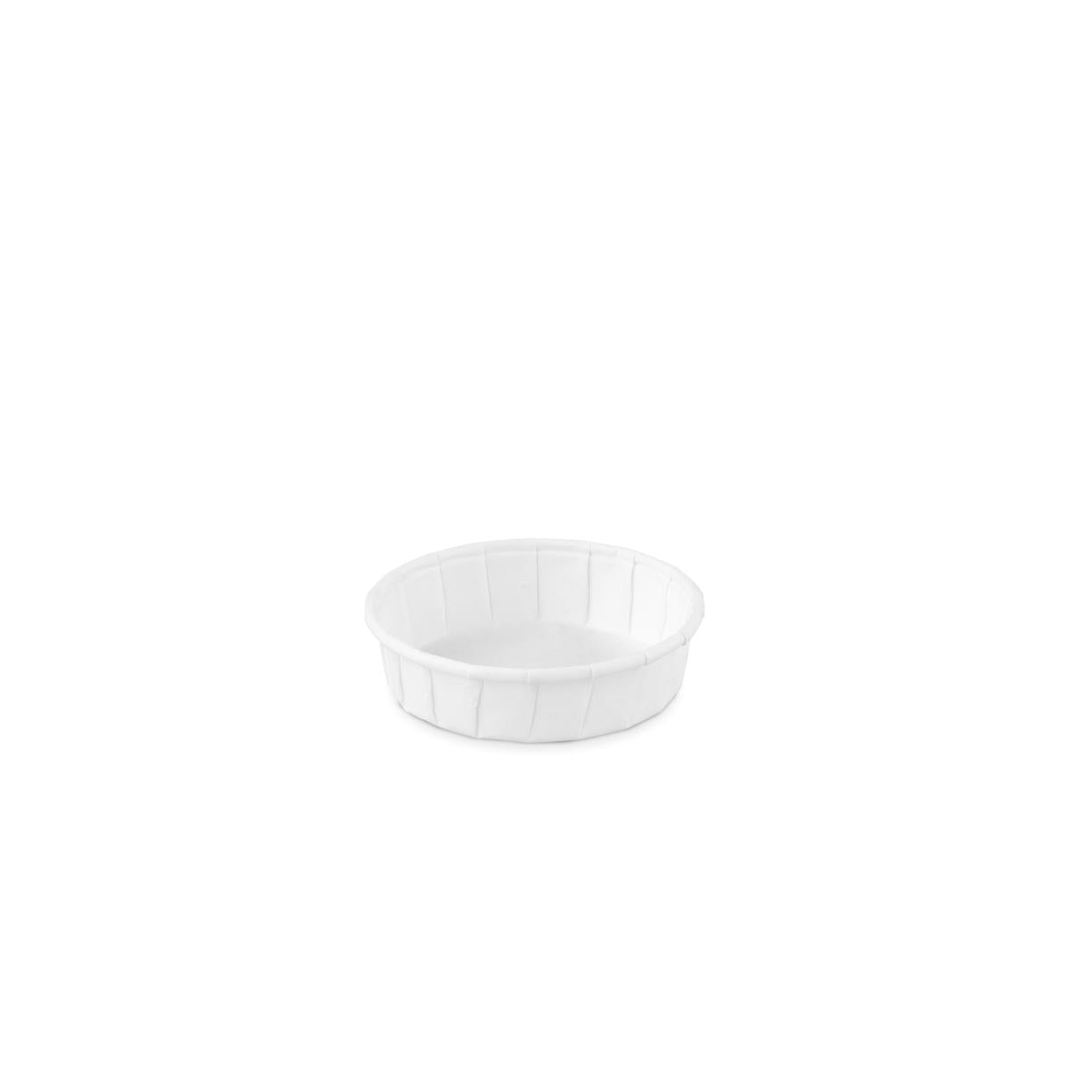 Bakje papier (FSC®) rond laag wit 1.0oz / 30ml – ø 60 x h15mm