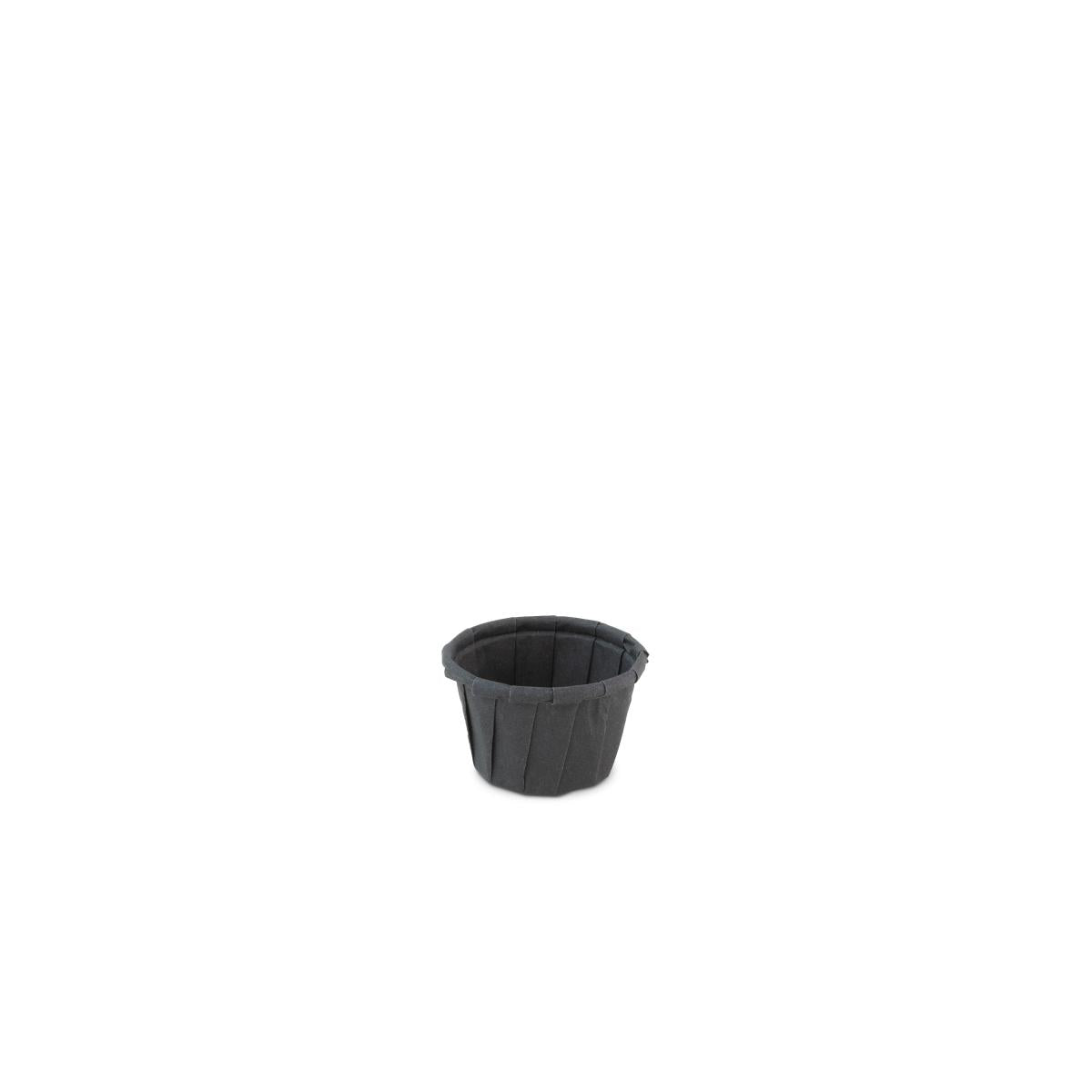 Bakje papier (FSC®) rond zwart 0.5oz / 15ml – ø 35,5 x h21mm