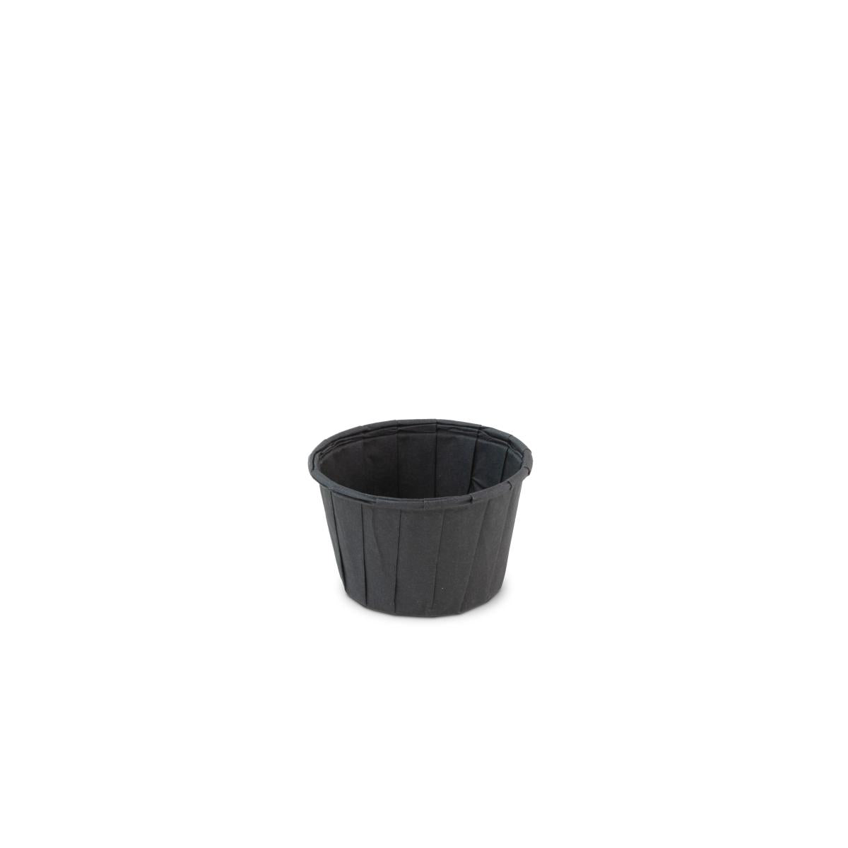 Bakje papier (FSC®) rond zwart 1.25oz / 37ml – ø 50 x h31mm