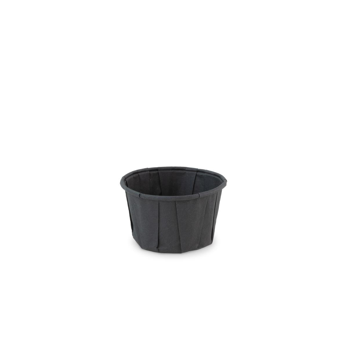 Bakje papier (FSC®) rond zwart 2.0oz / 60ml – ø 58 x h36mm