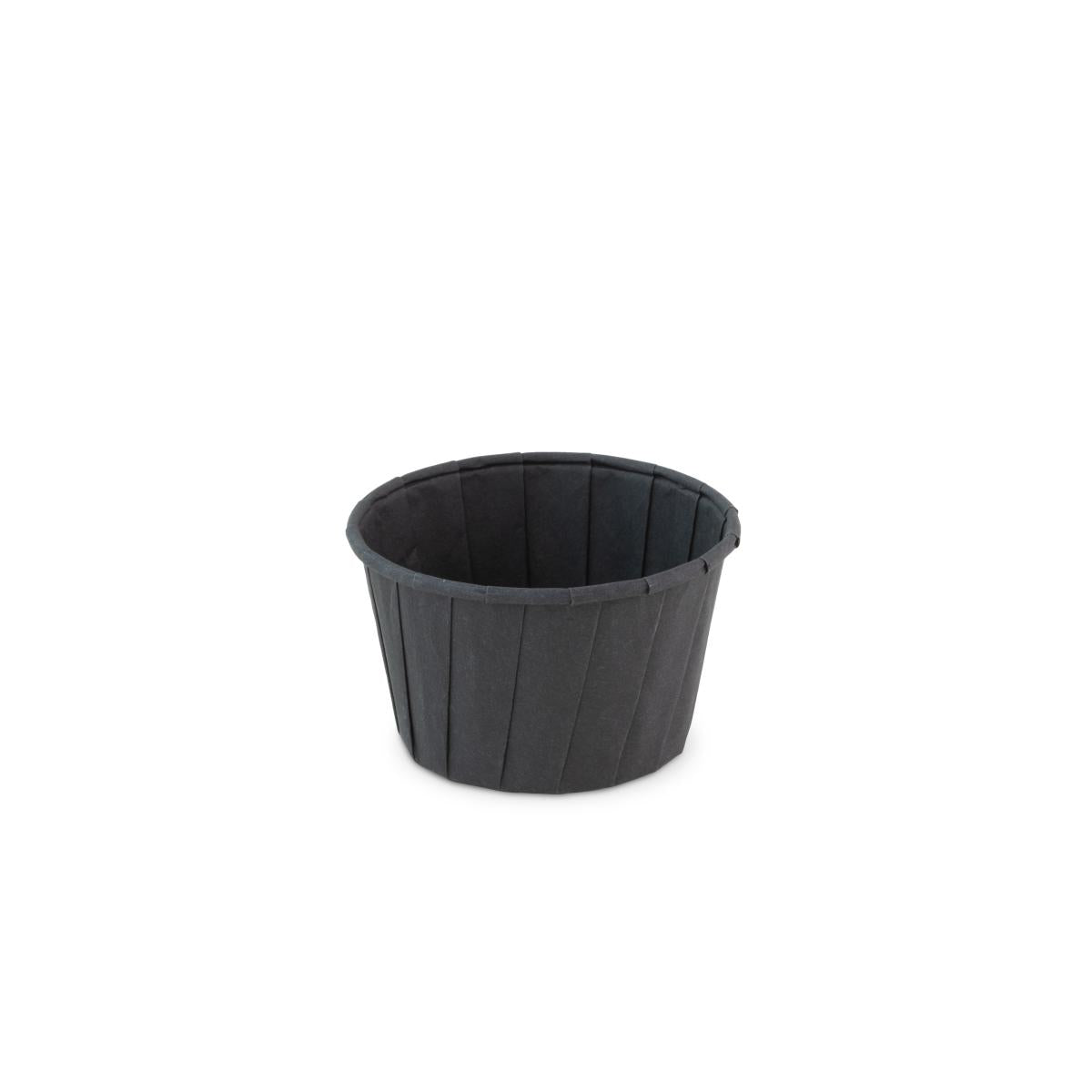 Bakje papier (FSC®) rond zwart 3.25oz / 96ml – ø 66 x h42mm