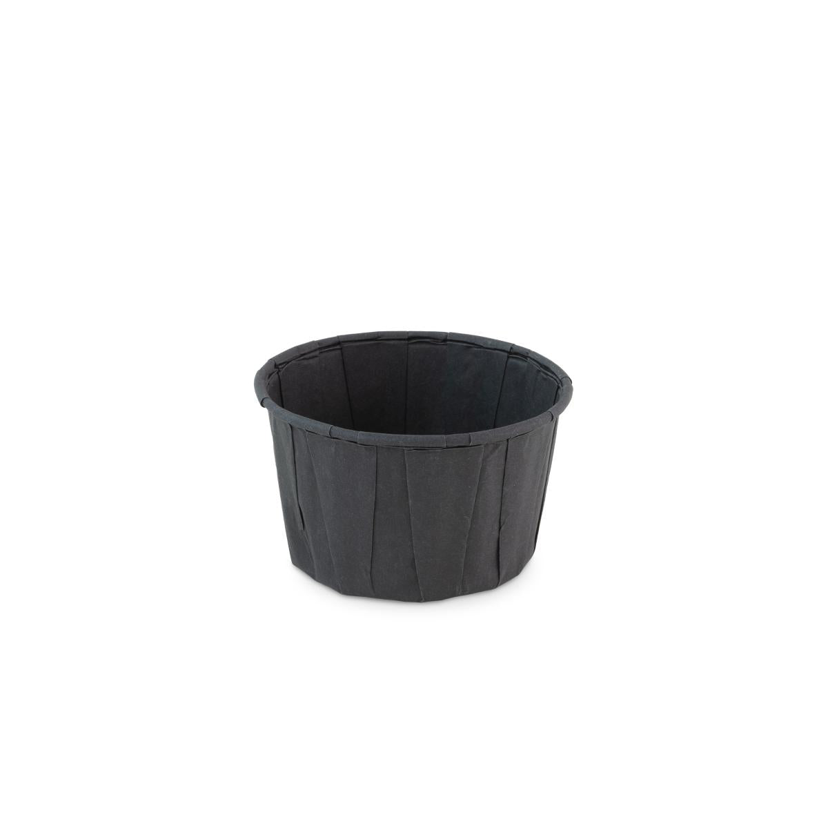 Bakje papier (FSC®) rond zwart 4.0oz / 120ml – ø 70 x h43mm