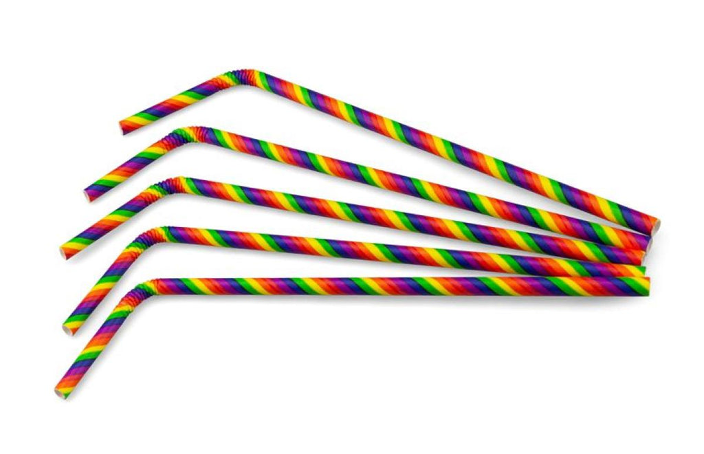 Papel de paja para doblar (FSC®) rayas surtidas ø 6 mm / 24 cm