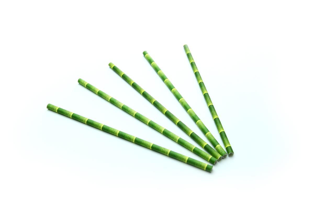 Trinkhalm aus Papier (FSC®) in Bambusoptik, ø 6 mm / 20 cm
