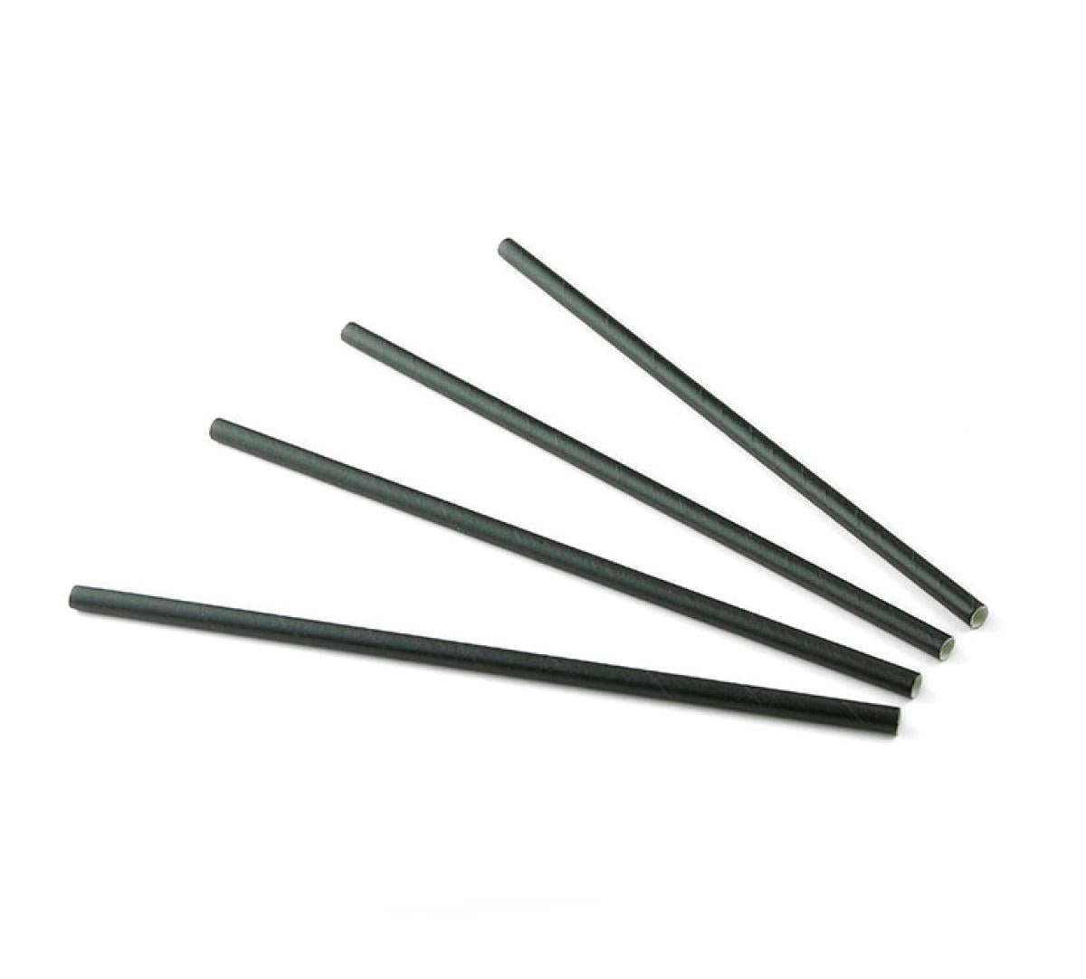 Papiertrinkhalm (FSC®) schwarz ø 6 mm / 20 cm