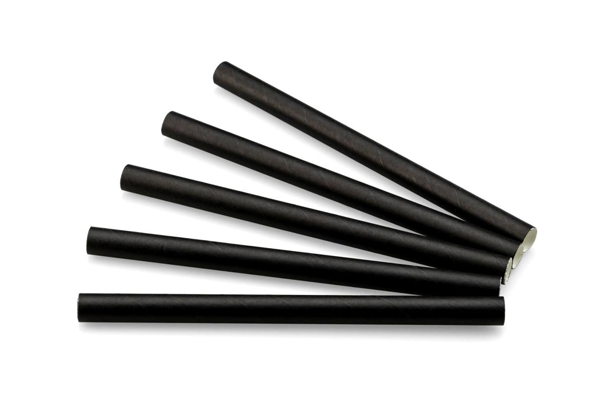 Drinkrietje papier (FSC®) zwart ø 10 mm / 15 cm