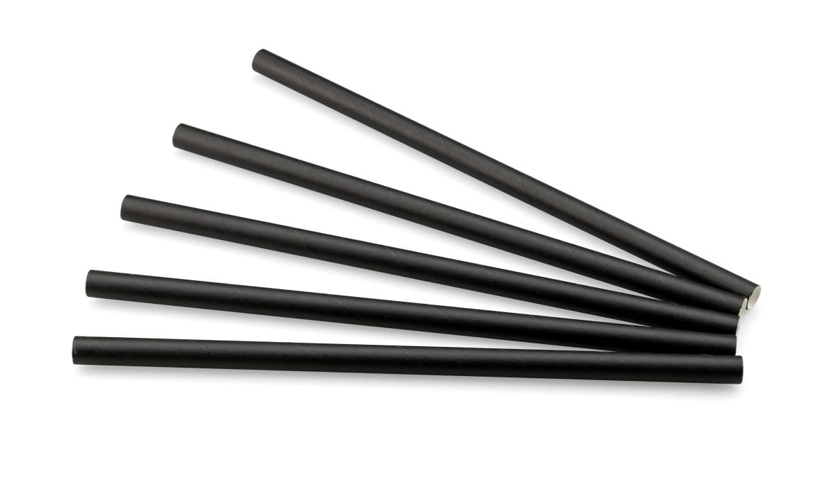 Papiertrinkhalm (FSC®) schwarz ø 10 mm / 24 cm