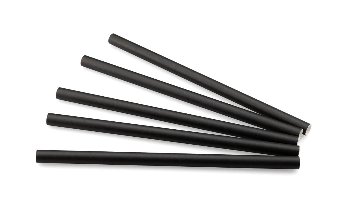 Papiertrinkhalm (FSC®) schwarz ø 12 mm / 24 cm