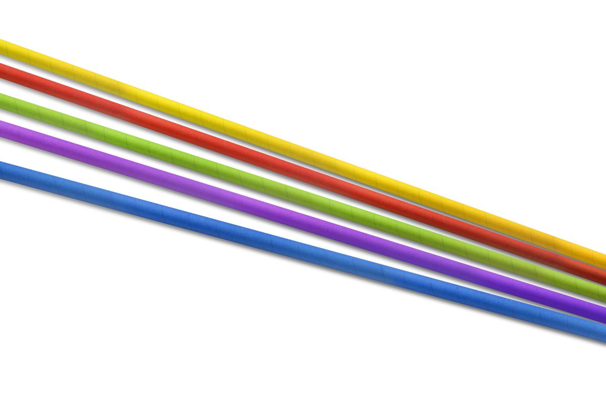 Papel para pajitas (FSC®) surtido – ø 10 mm / 100 cm
