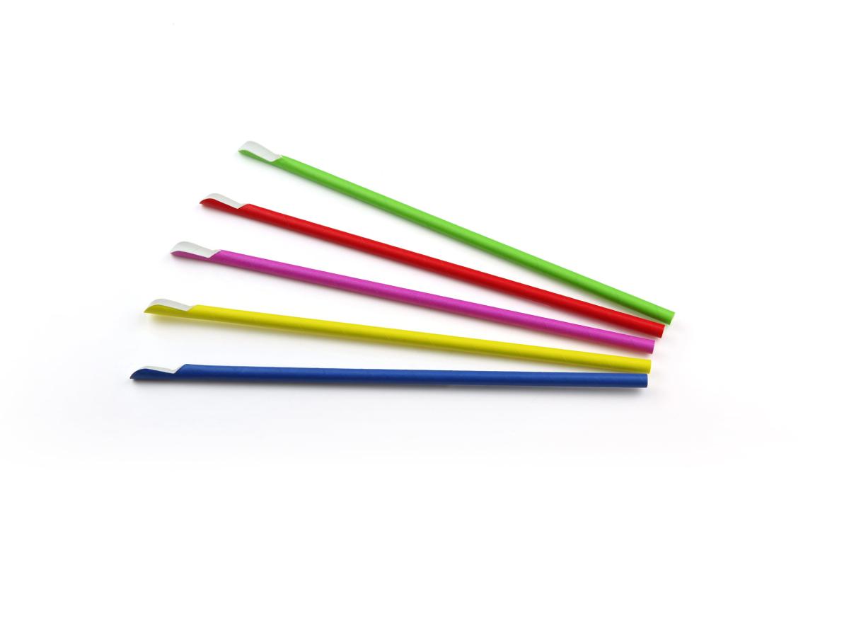 Papierlöffelstrohhalm (FSC®) sortiert – ø 8 mm / 24 cm