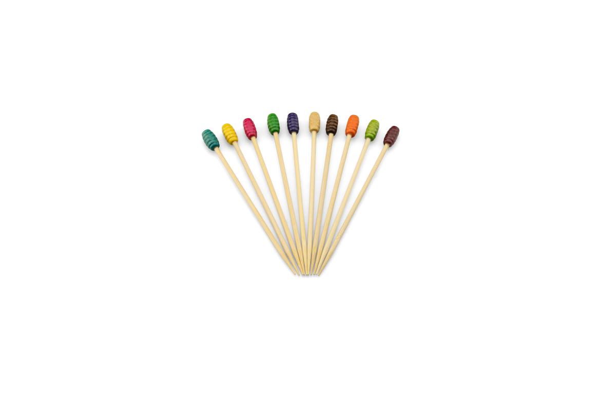 Prikker bamboe met bijenkorf assorti – 120 mm