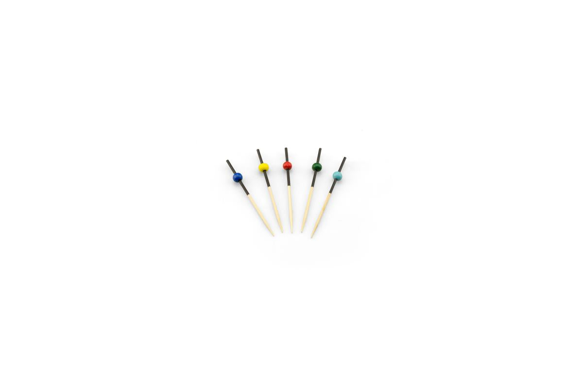 Prikker bamboe met kleine bol assorti – 70 mm