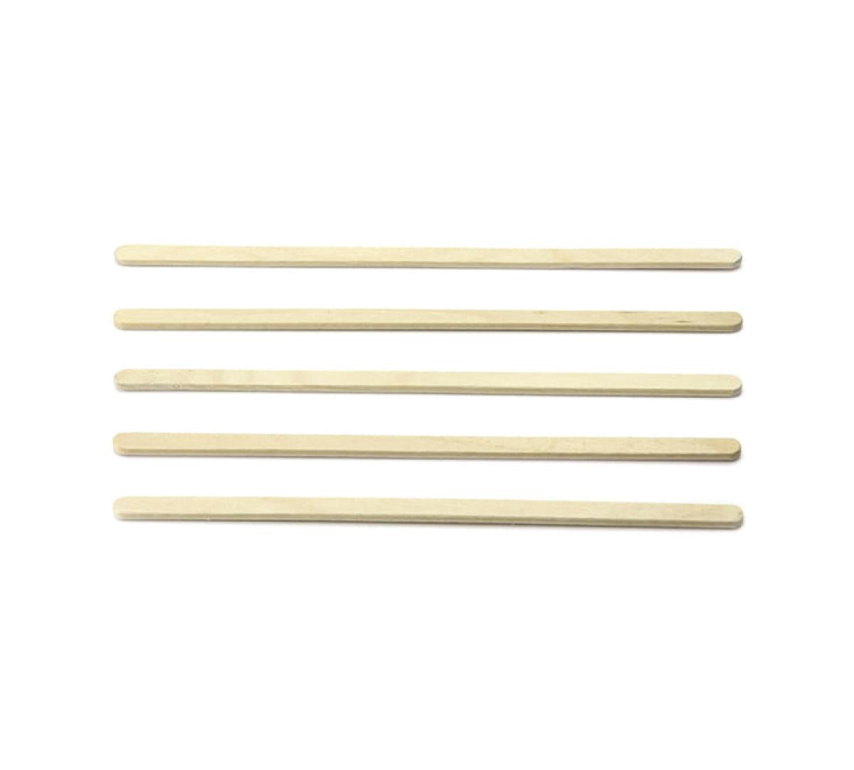 Roerstaafje hout (FSC®) extra stevig – 140 × 6,5 × 2,3 mm