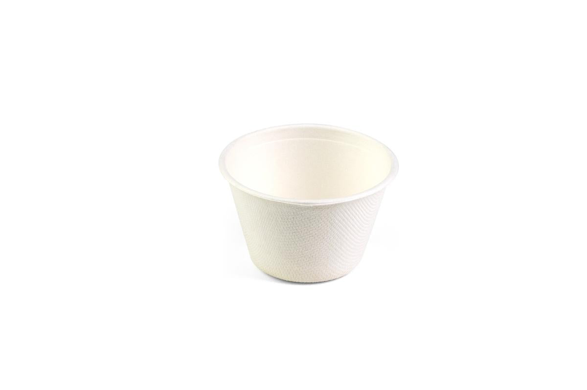 Recipiente redondo para caña de azúcar Senza de 12 cl (4 oz) con tapa a juego (artículo 56101)