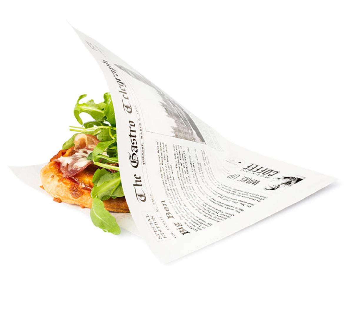 Vetdicht papieren zakje News Paper 2 open zijdes – 170 x 170 mm